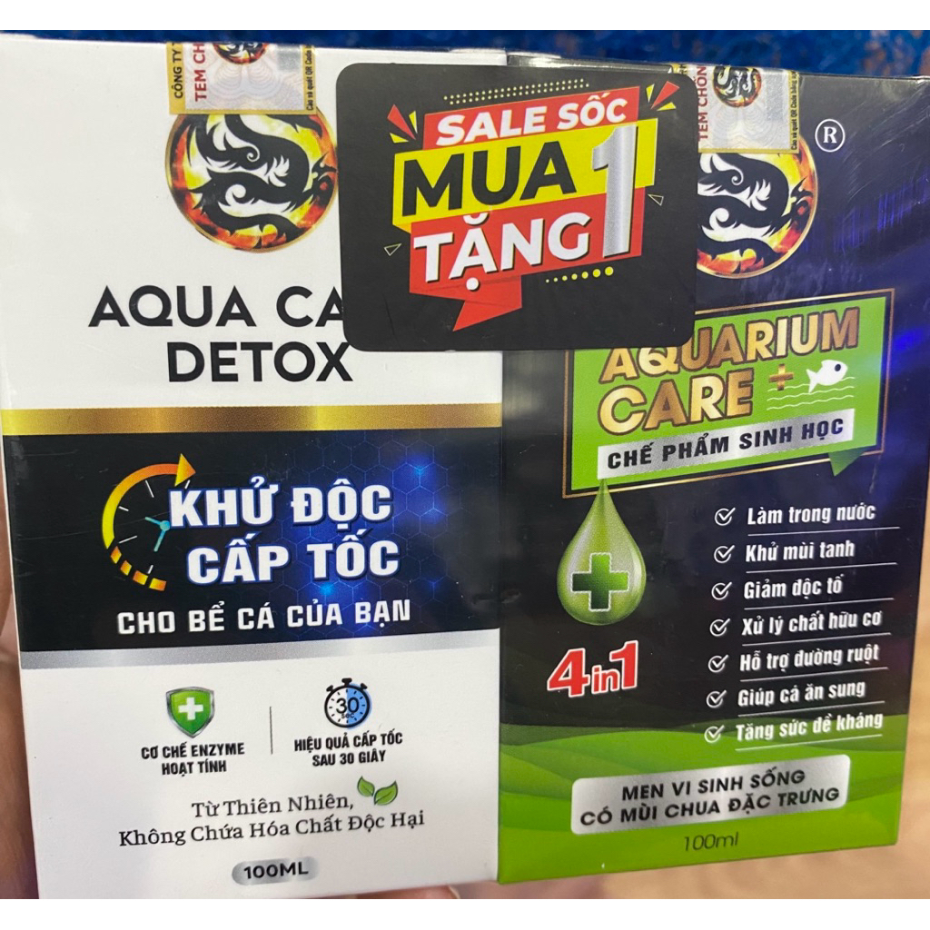 Aqua Care Detox Khử Độc Bể Cá Tặng Vi Sinh Aquarium Care Làm Trong Nước Bể Cá(Mua 1 tặng 1)