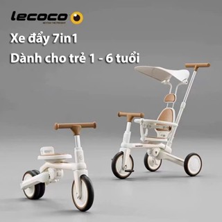 Xe đẩy 3 bánh trẻ em Lecoco 7in1 gấp gọn kiêm xe đạp, xe chòi chân, dành cho bé từ 6 tháng 5 tuổi, tải trọng đến 40KG