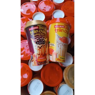  COMBO 10 LY TRÀ SỮA TRÂN CHÂU HILLWAY ĐƯỜNG ĐEN _HOÀNG KIM  sẵn 2 gói trân châu và trà sữa+ ly+ ống hút   
