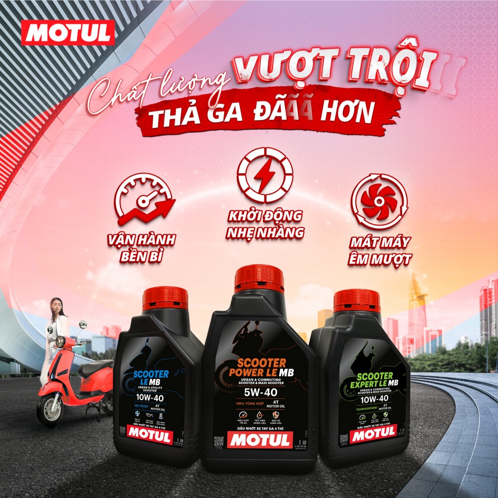 NHỚT XE TAY GA MOTUL SCOOTER 5W40 10W40