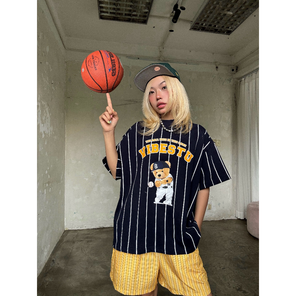 Áo Thun Sọc Local Brand VIBESTU " Gấu Vibestu" Form Big Boxy Unisex 250gsm Cotton | BigBuy360 - bigbuy360.vn