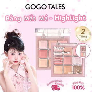   GogoTales Phấn Mắt Má Hồng Highlight Kết Hợp 2 Tầng GOGO TALES Happy Departure 