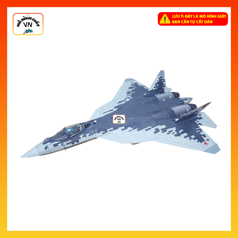 Bộ Kit Lắp Ráp Mô Hình Giấy Máy bay Sukhoi Su-57 Tỉ Lệ 1/72 Chất Liệu Giấy Cao Cấp - MohinhgiayVN