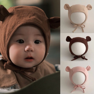  Mũ đội đầu trùm tai bassic dáng tai gấu cho bé 2-12 tháng phong cách hang quốc  M10  