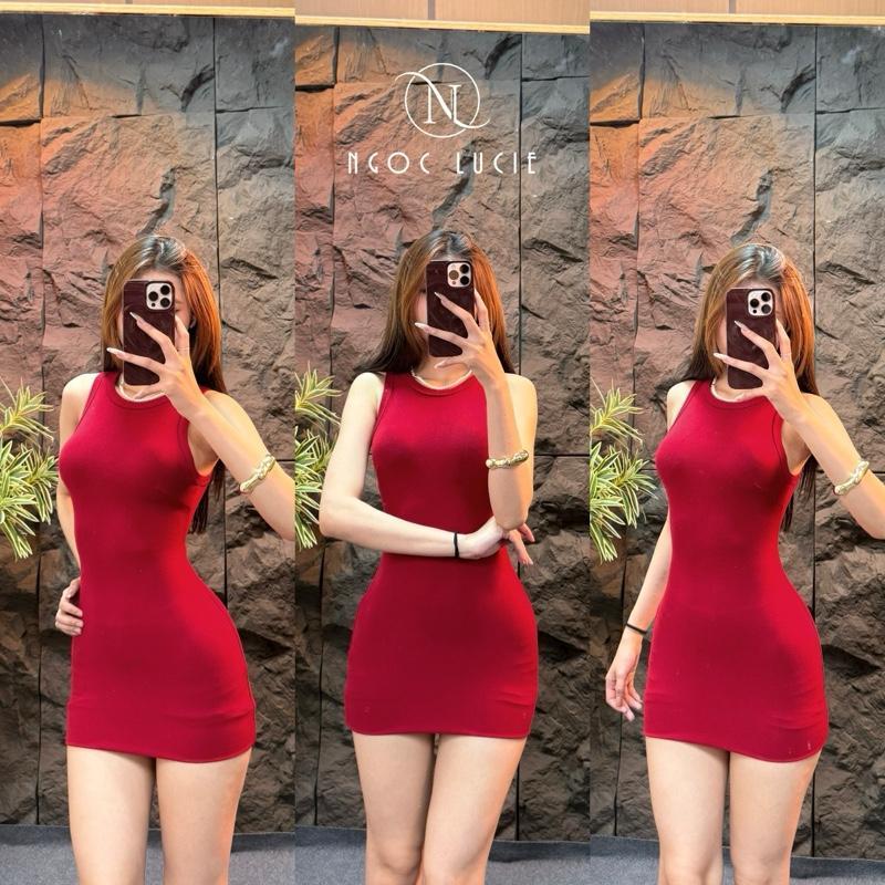 D1058 - Đầm Body Ngắn Sát Nách Cổ Tròn Có Dây Kéo Vải Bozip Basic, Tôn Dáng - Ngọc Lucie | BigBuy360 - bigbuy360.vn