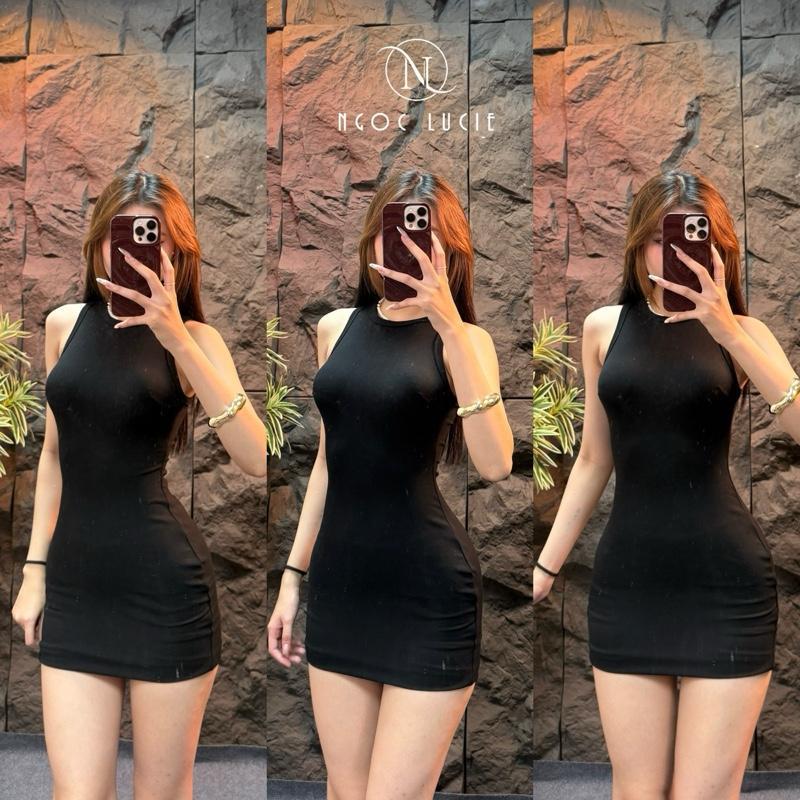 D1058 - Đầm Body Ngắn Sát Nách Cổ Tròn Có Dây Kéo Vải Bozip Basic, Tôn Dáng - Ngọc Lucie | BigBuy360 - bigbuy360.vn