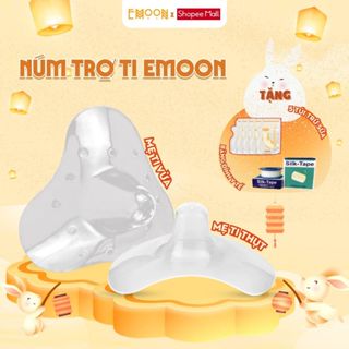 Núm trợ ti Emoon Silicone siêu co dãn, mềm mại bảo vệ đầu ngực cho mẹ, giúp bé bú dễ dàng