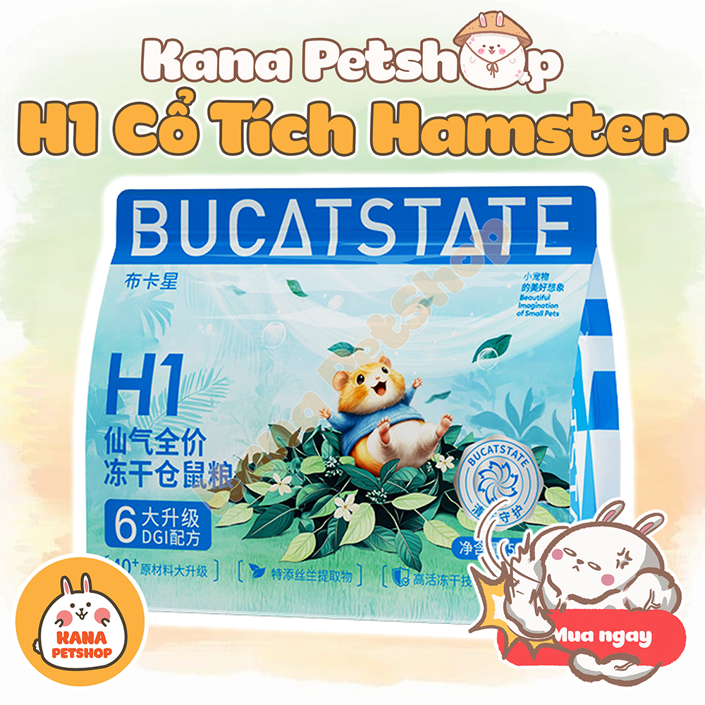 Thức Ăn H1 Cổ Tích Fairy Bucatstate Hamster Mini, Bear, Bổ Sung Thêm Tảo Yucca Cải Thiện Mùi Hôi
