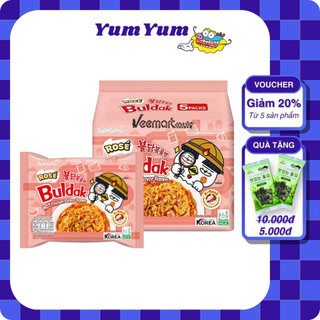  Mì Khô Gà vị Rose Hoa Hồng  Ít Cay  Samyang Hàn Quốc 140g - yumyum 