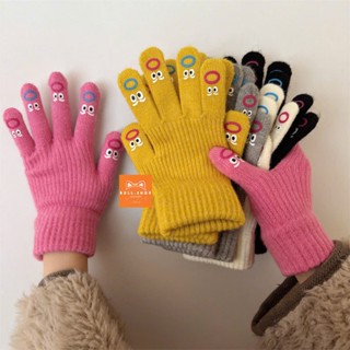  GT11 Găng tay len nữ giữ ấm màu trơn họa tiết icon cổ viền hạt phong cách cổ điển BULL.SHOP 