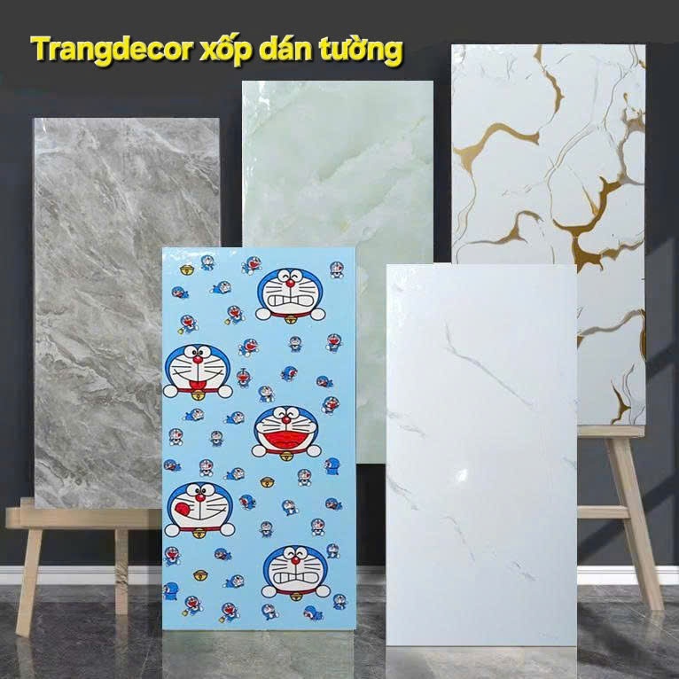 Combo 30 Tấm Xốp PVC Vân Đá, Miếng Dán Tường Vân Đá Kích Thước 60x30cm Có Keo Sẵn, tấm dán tường vân