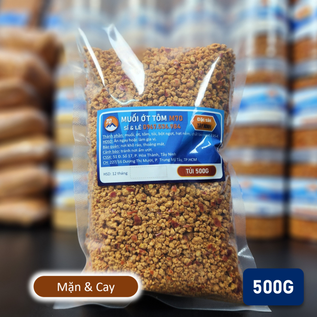 Muối ớt tôm M70 - MẶN & CAY