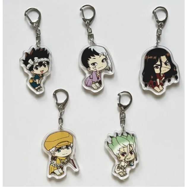 Dr. Stone Acrylic Keychain, Dr. Stone Side Keychain, Senku Ishigami, Taiju Oki, Kohaku, Yuzuriha Oga
