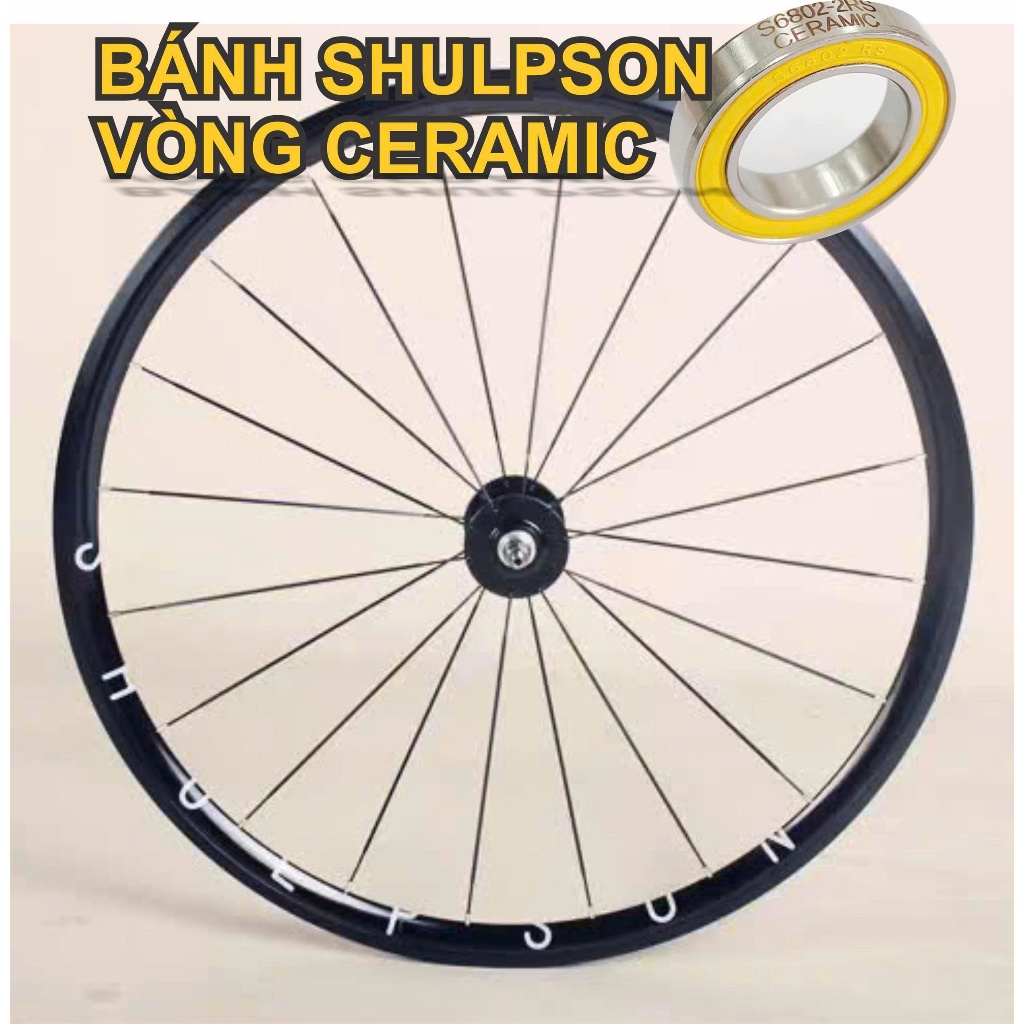 Vành xe đạp fixed gear shulpson 20/24 vòng bi ceramic nan hoa dẹt