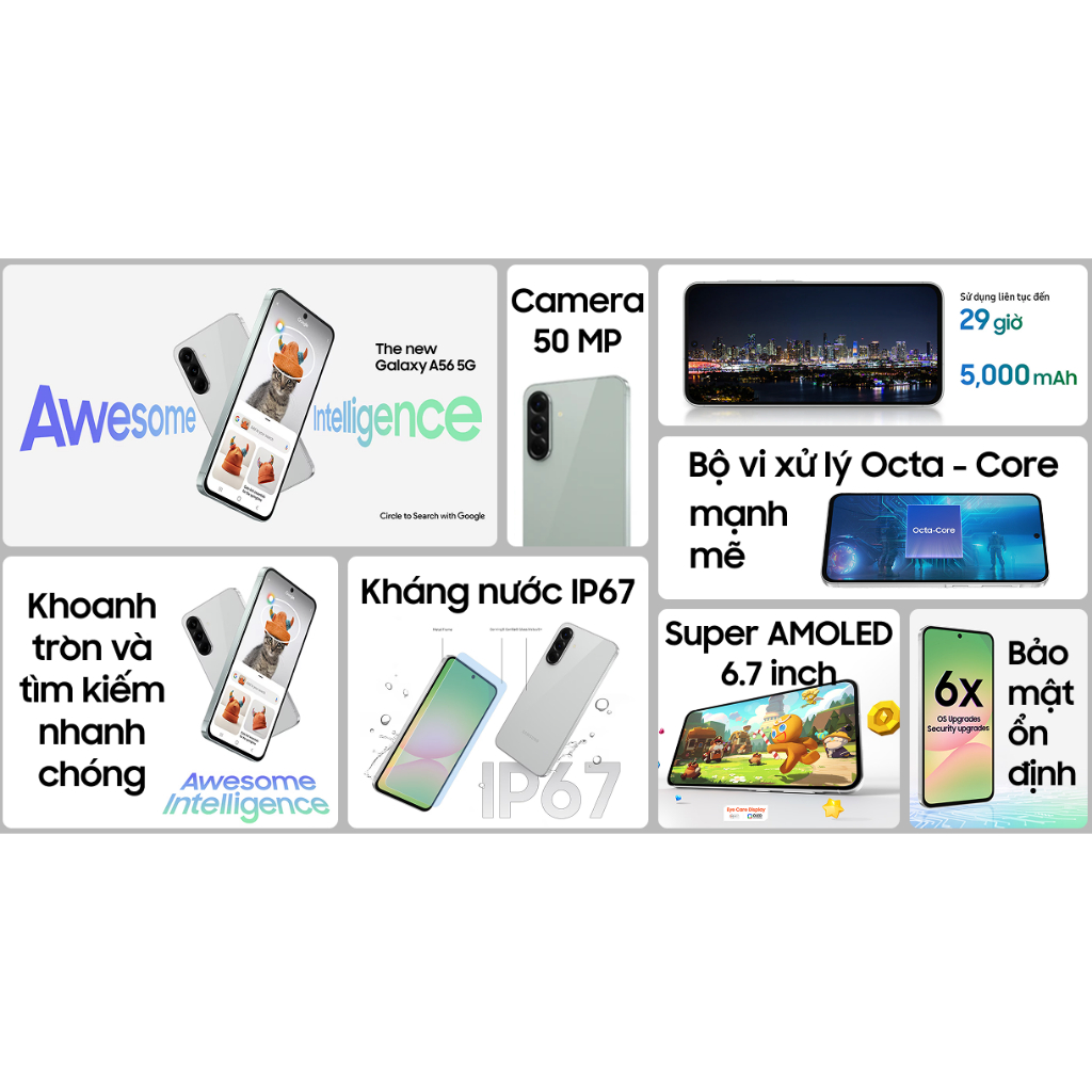 [HỎA TỐC 24/24H] Điện Thoại Samsung Galaxy A56 5G - Hàng chính hãng - TECHLIVEVN | BigBuy360 - bigbuy360.vn