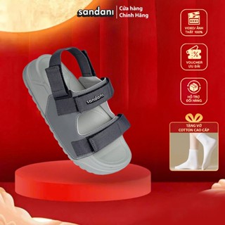 Giày Sandal Nữ Quai Ngang Đế Êm Chống Trơn, Dây Dù, Màu Ghi Size 36-40 - Sandani