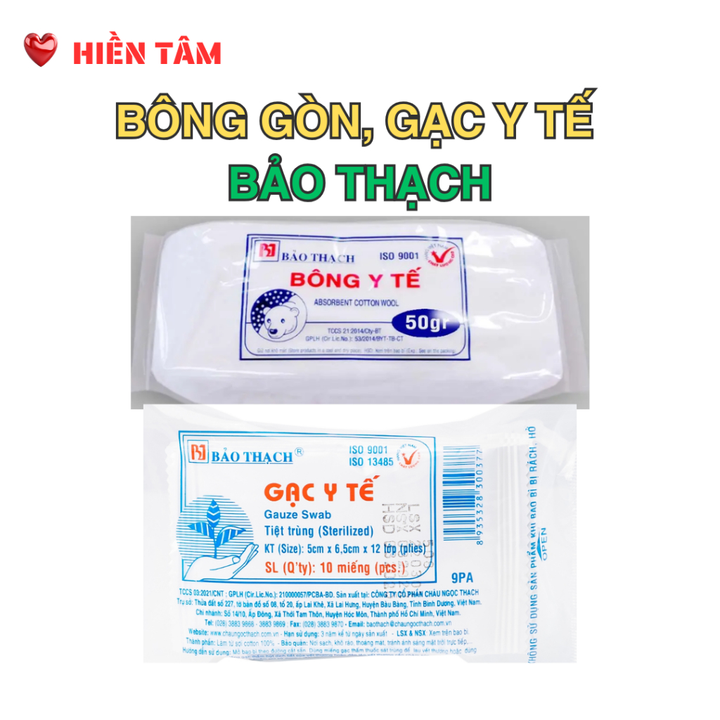 Bông gòn, bông y tế, gạc y tế Bảo Thạch