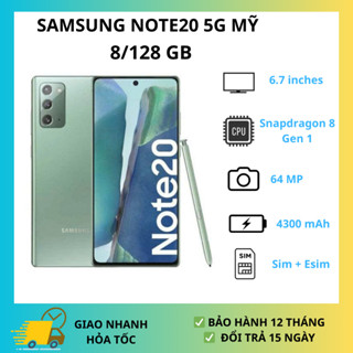 Điện thoại Samsung Note 20 5G bản Mỹ 2 sim 128Gb Snapdragon 865 Likenew 99%