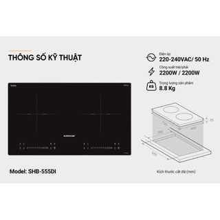 Bếp Từ Đôi INVERTET SUNHOUSE SHB585Pro serie 8 New ,  MAMA MMB01I