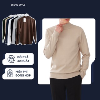 Áo len cổ lửng nam dài tay SEOUL chất liệu len dệt kim cao cấp mềm mịn, giữ nhiệt tốt, không bai xù - SEOUL
