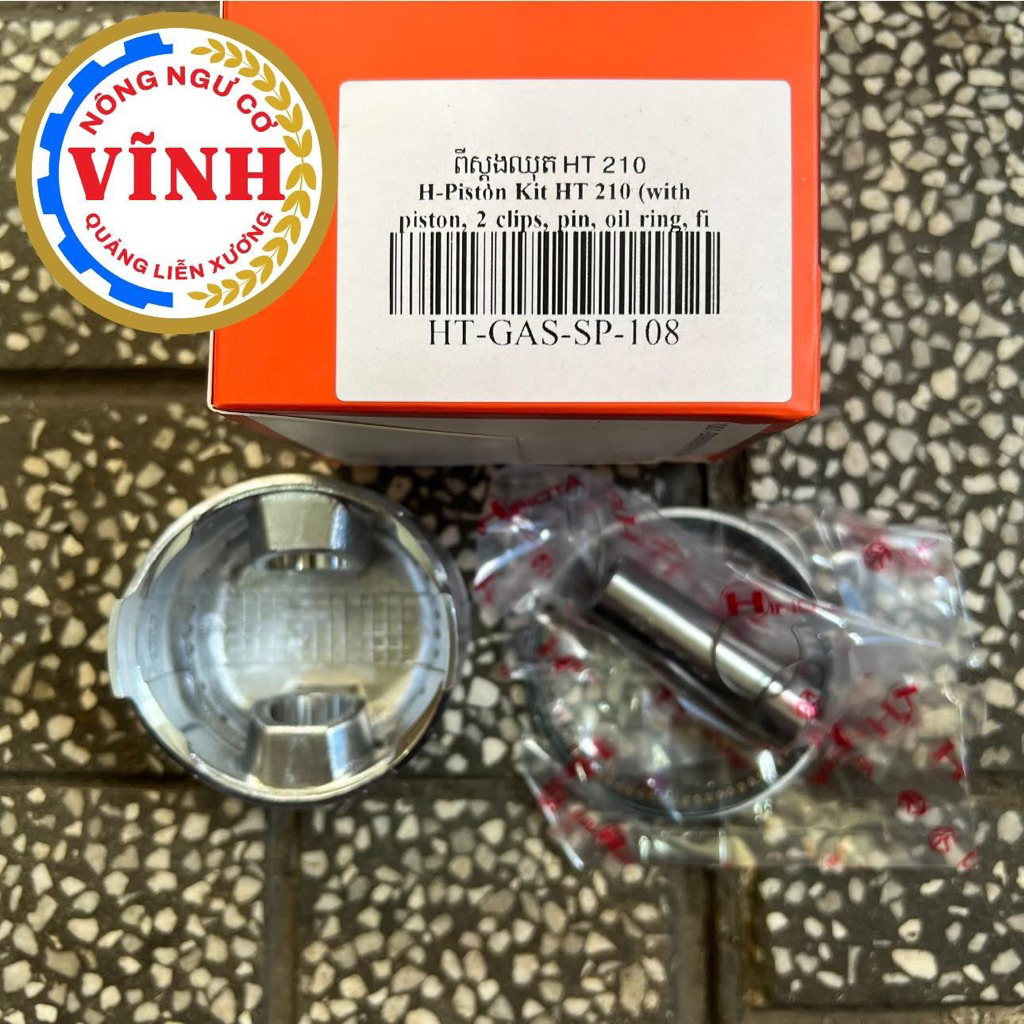 Piston, bạc xéc măng (loại mỏng) 70mm STD. Chuyên dùng cho máy xăng HINOTA. Xuất sứ: Thái Lan. Mã má