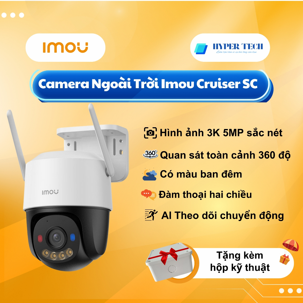 Camera Wifi iMOU Cruiser SC 3K 5MP (IPC-K7FP-5H0WE) Quay quét ngoài trời, đàm thoại 2 chiều, tích hợ