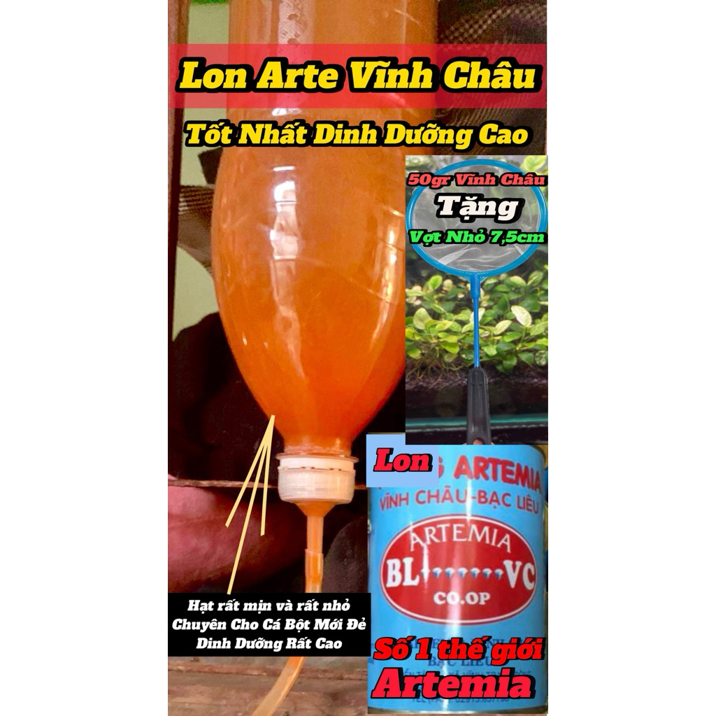 [Khuyến Mại]Lon Vĩnh Châu , Mỹ Loại 1 loại thức ăn tốt nhất chuyên cho cá bột Betta,Guppy,Dùng để nu