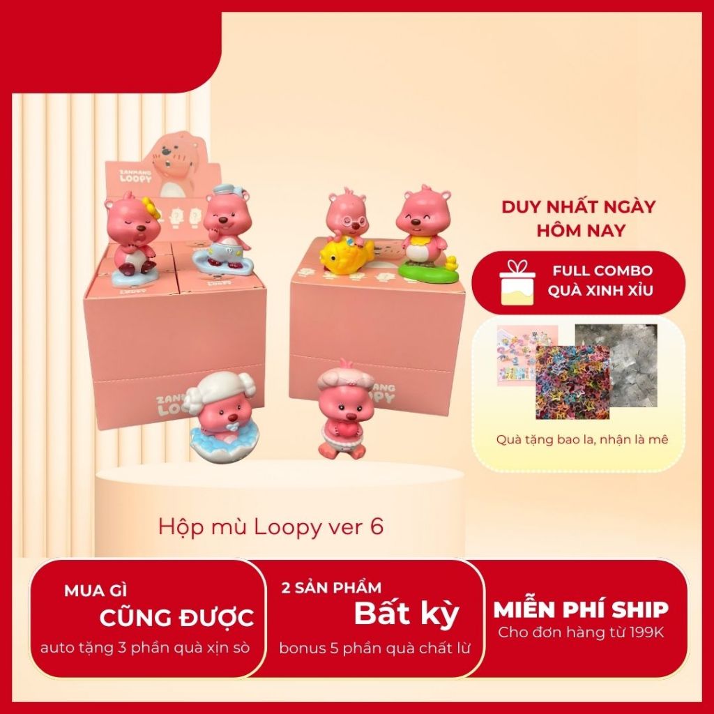 (Version 6) Blindbox Loopy mô hình nhân vật hoạt hình phiên bản Loopy Wonders cute dễ thương decor t