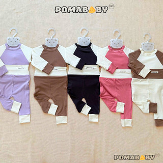  SET ÁO THUN DÀI TAY + QUẦN LEGGING DÀI CHO BÉ Vải Bozip Co Giãn 4c  Bộ Giữ Nhiệt Trẻ Em POMABABY 