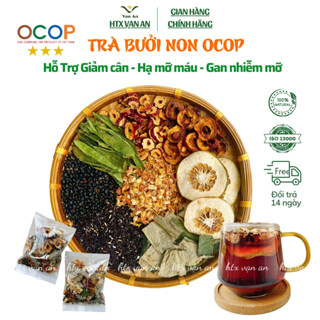 Trà giảm cân sâu bưởi non hoa nhài lá sen hạ mỡ máu gan nhiễm mỡ