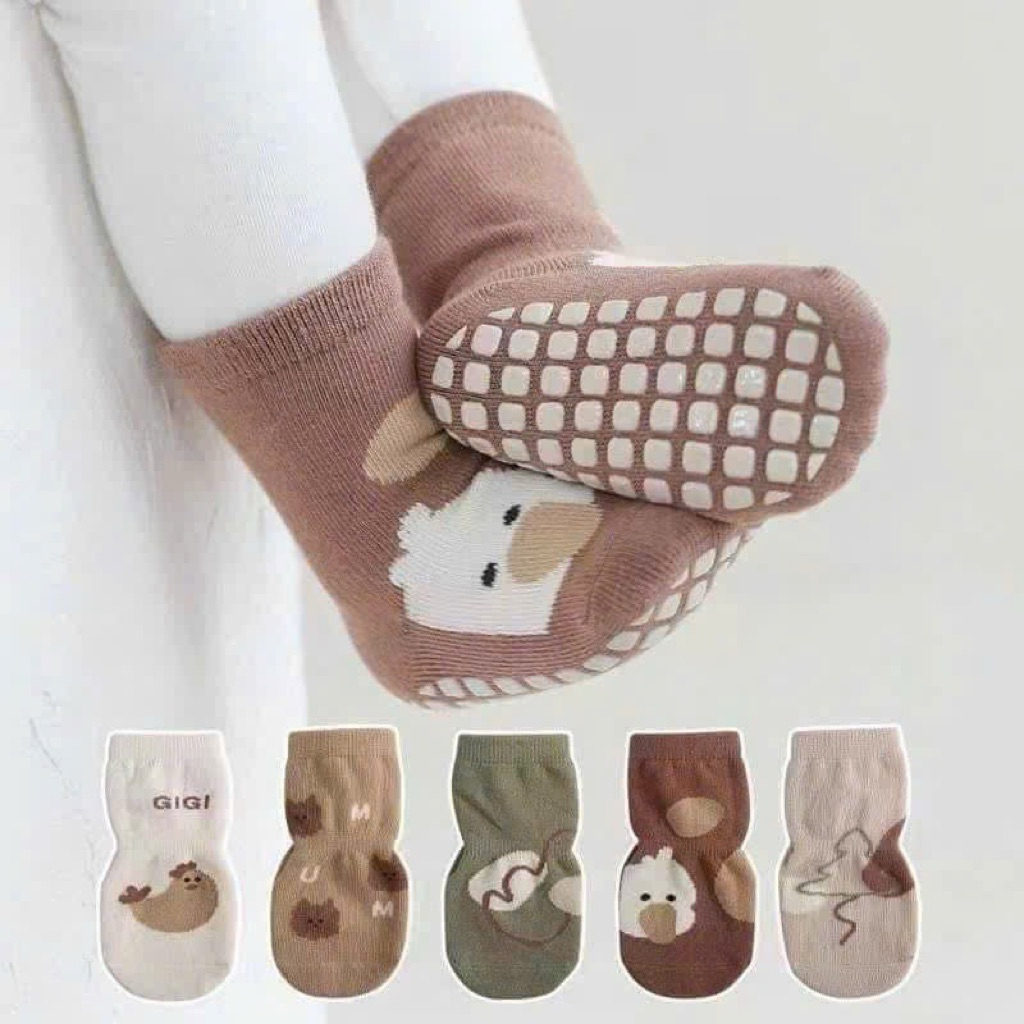 Bộ 5-10 đôi tất chống trơn trượt cho bé từ 0-3 tuổi và Tất dày dặn cho bé từ 4-12 tuổi