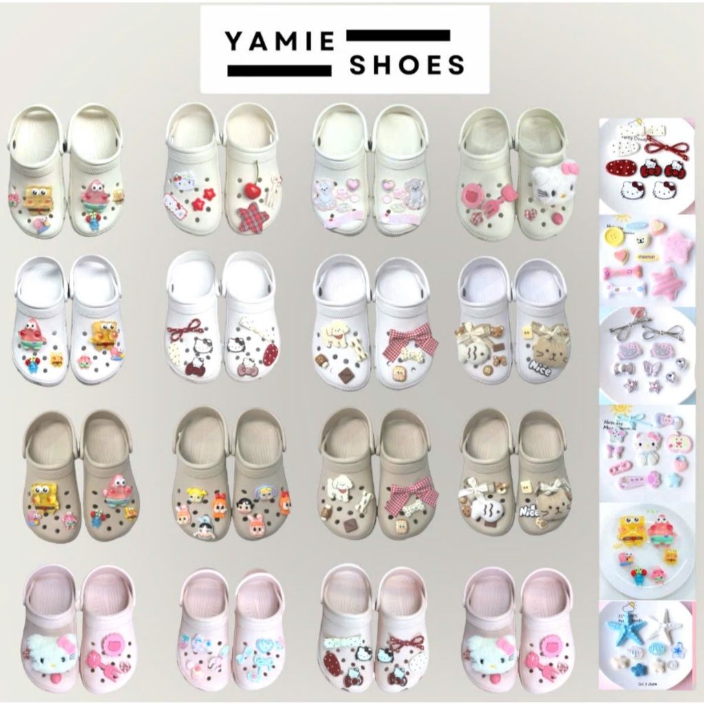 Dép sục đúc nguyên khối NAM NỮ quai hậu họa tiết dễ thương - dép quai hậu đế cao 4cm chống trơn trượt YAMIE SHOES