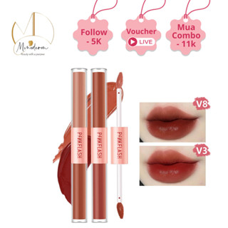 Son kem tint lì hai đầu PINKFLASH bền màu, sắc tố cao, lâu trôi 2 trong 1 30g L13