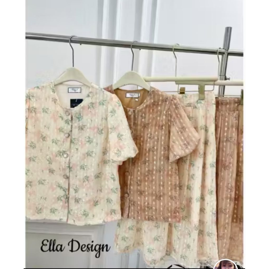 sét tơ họa tiết hoa cv xếp ly dáng dài