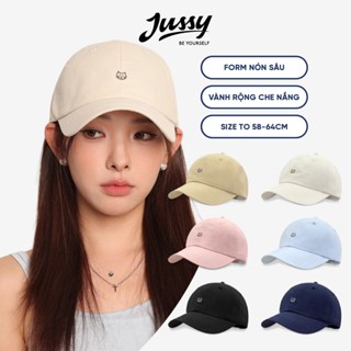 Mũ Lưỡi Trai Hàn Quốc Thêu Icon Mèo Con Dễ Thương Jussy Official Nón Nam Nữ Cotton Form Mềm Có Khóa Thu To Nhỏ