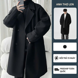  Áo Khoác Dạ Dáng Dài Unisex Nam Nữ – Chất Liệu Dạ Ép Cao Cấp Lịch Lãm Mùa Đông| Măng Tô 