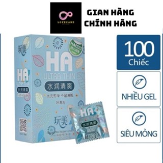 Bao cao su Ha Ultra Thin siêu mỏng, nhiều gel bôi trơn, nội địa Trung - 100 bao (Có bán lẻ)