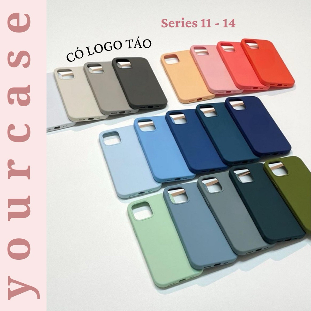 [Series 11-14] Ốp điện thoại chống bẩn silicon full viền CÓ LO.GO, lót nhung, hàng cao cấp nhiều màu 11 12 13 14 15
