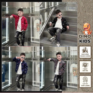  Áo Khoác Bomber Bé Trai Thêu Hình Hàng Cao Cấp - Áo Khoác Bé Trai Chất Nỉ Thêu Hình Phong Cách Boy Phố 