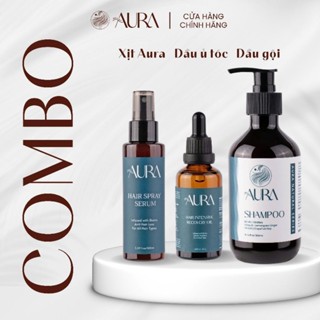  Combo Dầu Ủ - Xịt Biotin - Dầu Gội Aura 