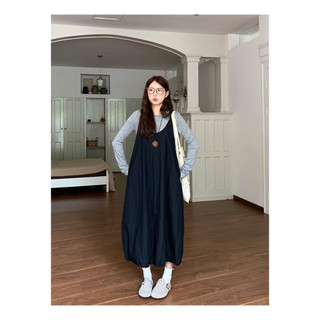  Set Váy Yếm Dáng Bí Kèm Áo Thun Dài Tay Phong Cách Basic Vintage| Hottrend Thu Đông 2025 