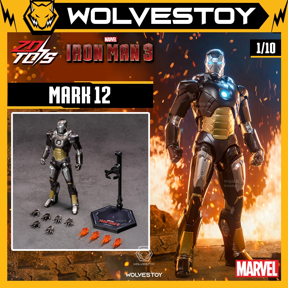 Mô Hình ZD Toys Marvel Iron Man Mark 12 (MK12) 1/10 Action Figure