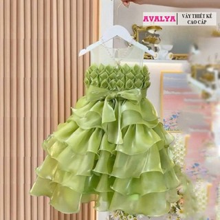  váy bé gái ,váy công chúa bé gái AVALYA - XANH CỐM HOÀNG GIA cho bé 2 - 8 tuổi 
