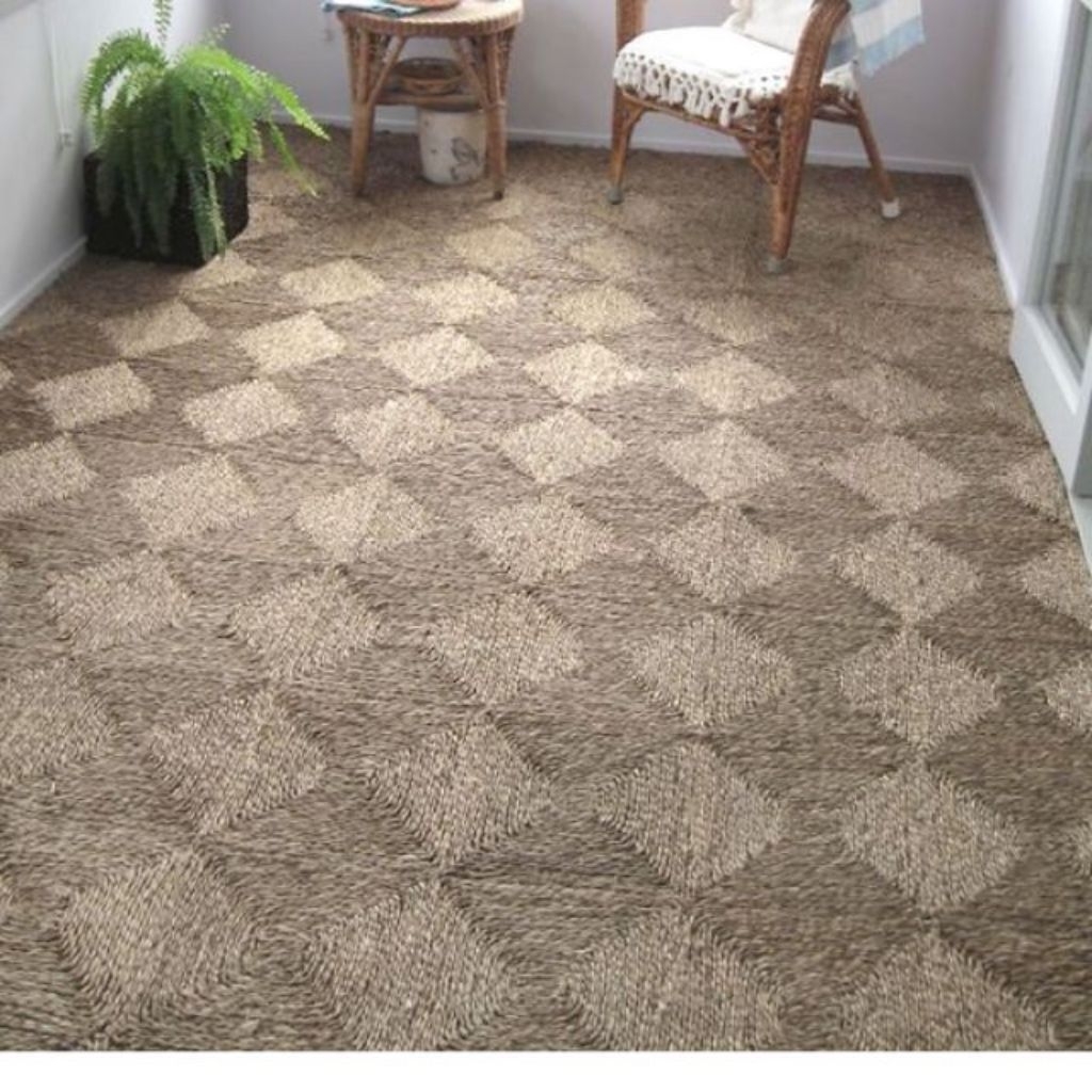 (CÓ SẴN) Thảm cói chữ nhật decor size lớn