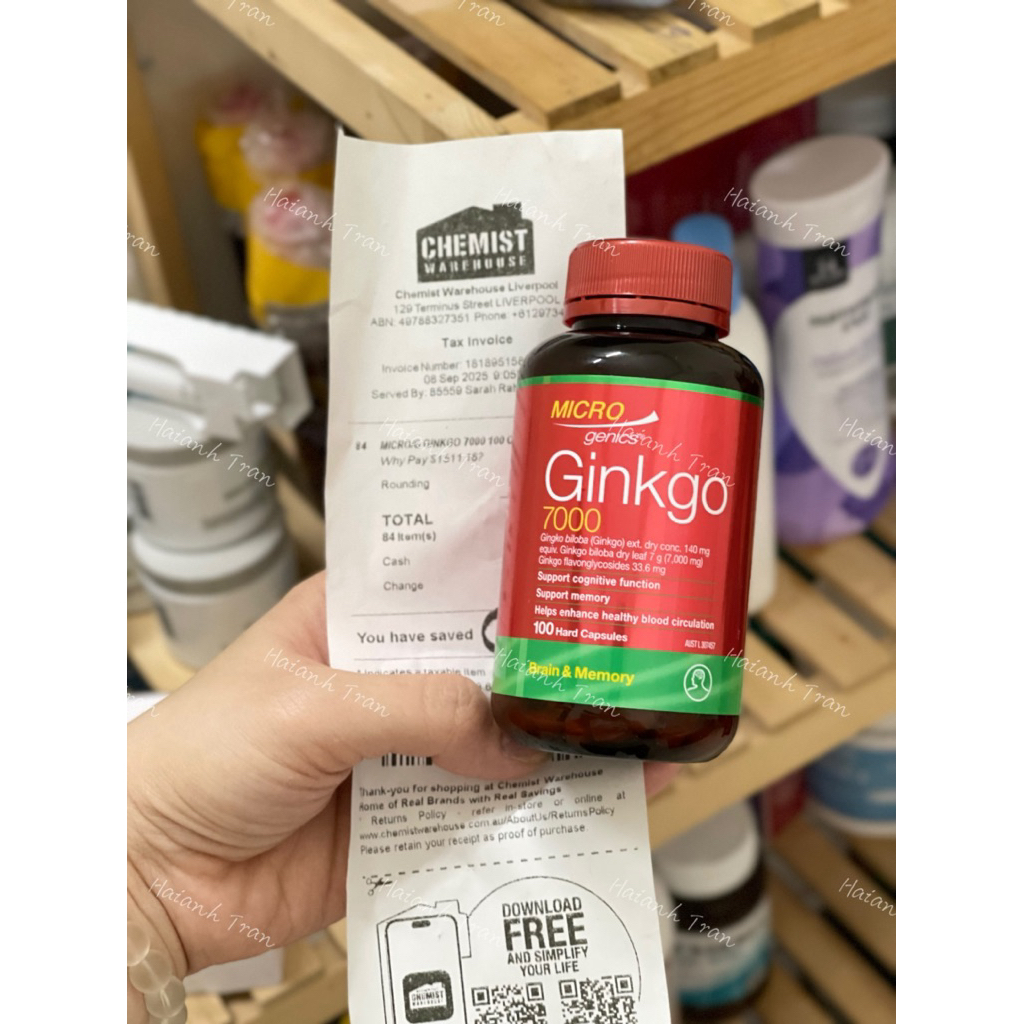 Viên uống Ginkgo 7000 Microgenics 100 viên