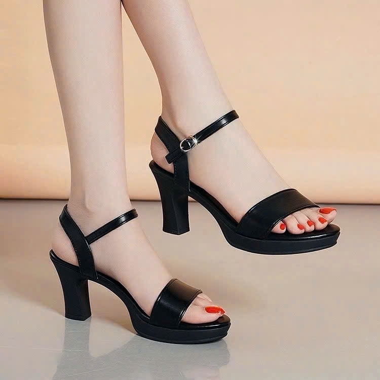 Dép nữ PU nhẹ êm HShop mẫu sandanl bản trẻ trung mẫu KH-13,Dép cao gót 5 phân, 7 phân đế đúp dễ đi
