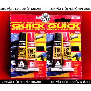 Keo dán Epoxy 2 thành phần Alteco 3-Ton Quick – Khô nhanh 4 phút, siêu dính kim loại, gỗ, kính, nhựa, gốm
