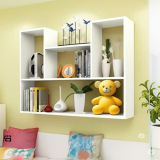 Giá sách gỗ chữ u treo tường decor phòng bếp quán ăn,giá trang trí