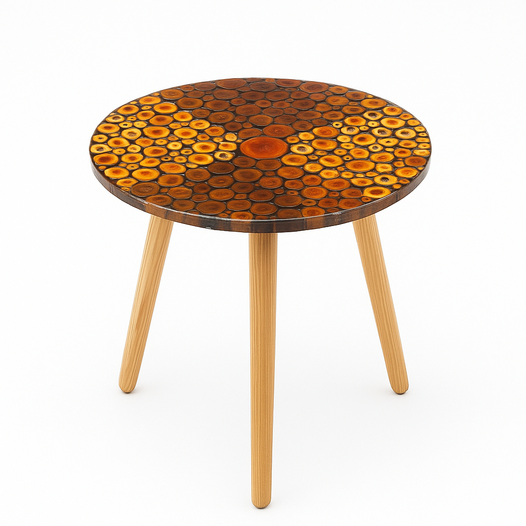 (BCF8) Bàn Cafe Lộc Mộc Epoxy Resin - Gỗ Đối Xứng - Bàn phòng khách, decor homestay cafe ngoài trời