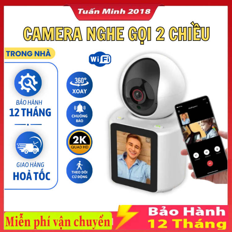 ( CALL VIDEO ) Camera Wifi giám sát có màn hình C30 - gọi video trực tiếp - Siêu nét 2K
